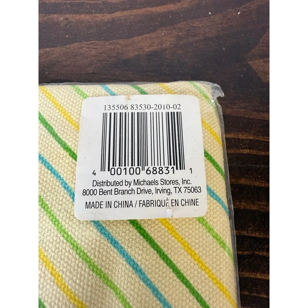Apron Tablier Yellow Green Blue Stripe Kitchen Cooking Baking One Size Fits Most